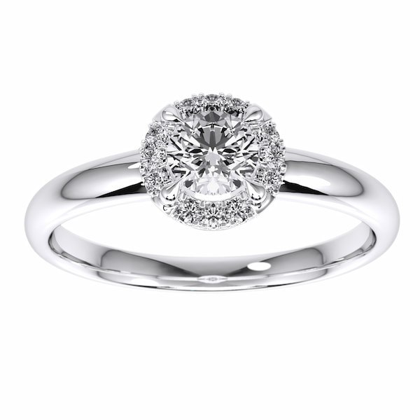 Anillo corona en oro 18k con Diamantes Eternity Joyería - Anillos de compromiso y argollas de matrimonio en oro