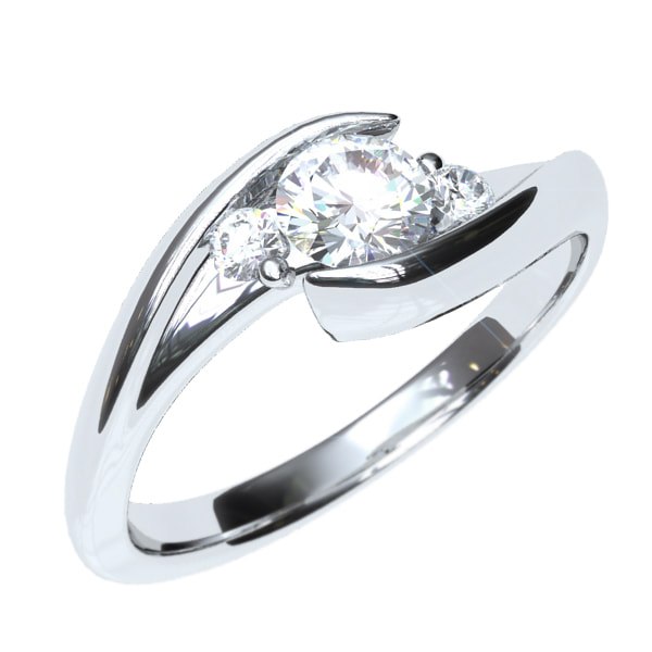 Anillo en oro 18k con 3 diamantes Eternity Joyería - Anillos de compromiso y argollas de matrimonio en oro