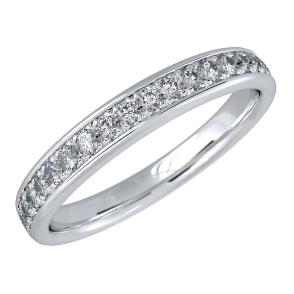 Argolla en oro 18k con 21 Diamantes Eternity Joyería - Anillos de compromiso y argollas de matrimonio en oro